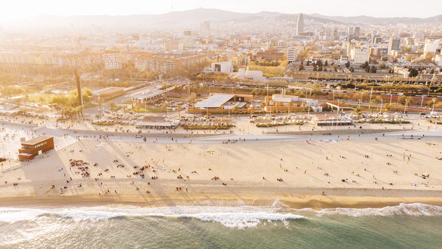 Vista aérea de la Playa de la Barceloneta