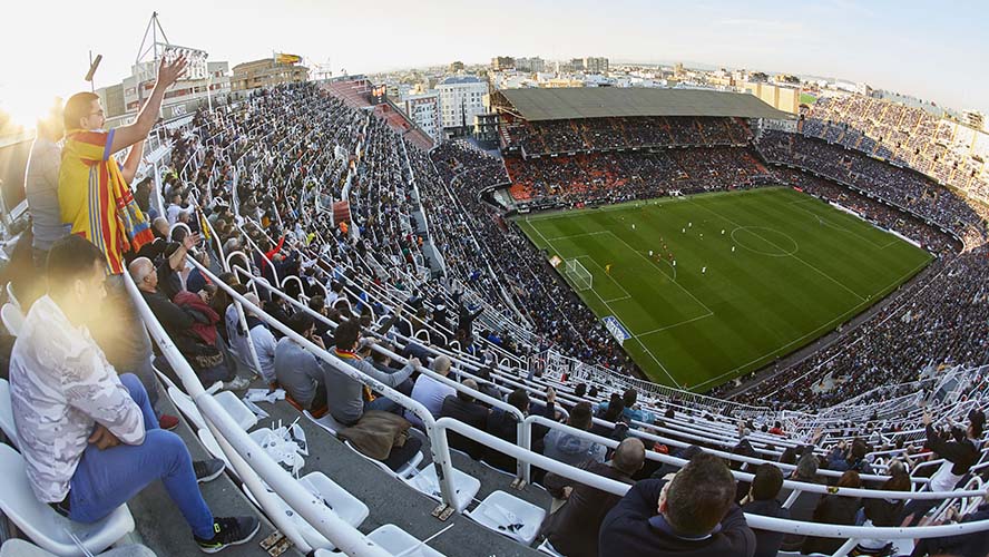 Mestalla en un partido del Valencia F.C.