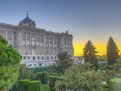 Atardecer en los Jardines de Sabatini