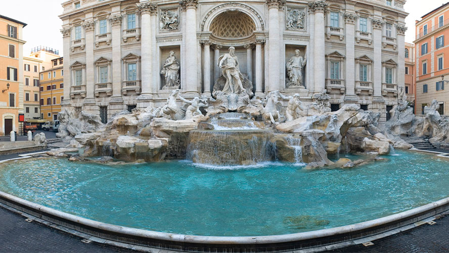 panóramica Fontana de Trevi.