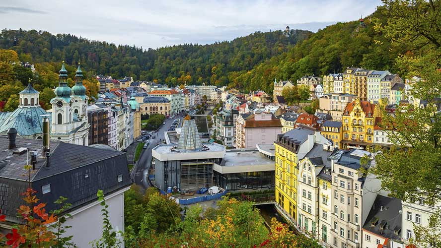 Una vista general de Karlovy Vary