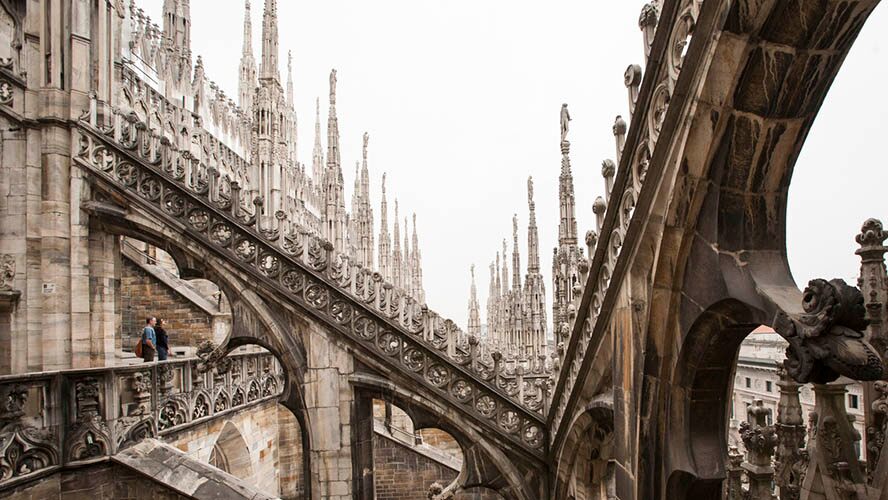 Parte alta del Duomo de Milán